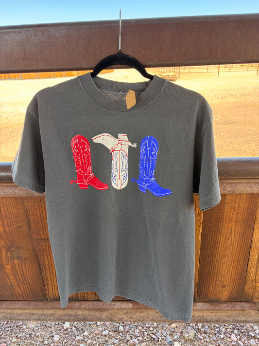 Red, White, and Boots Tee