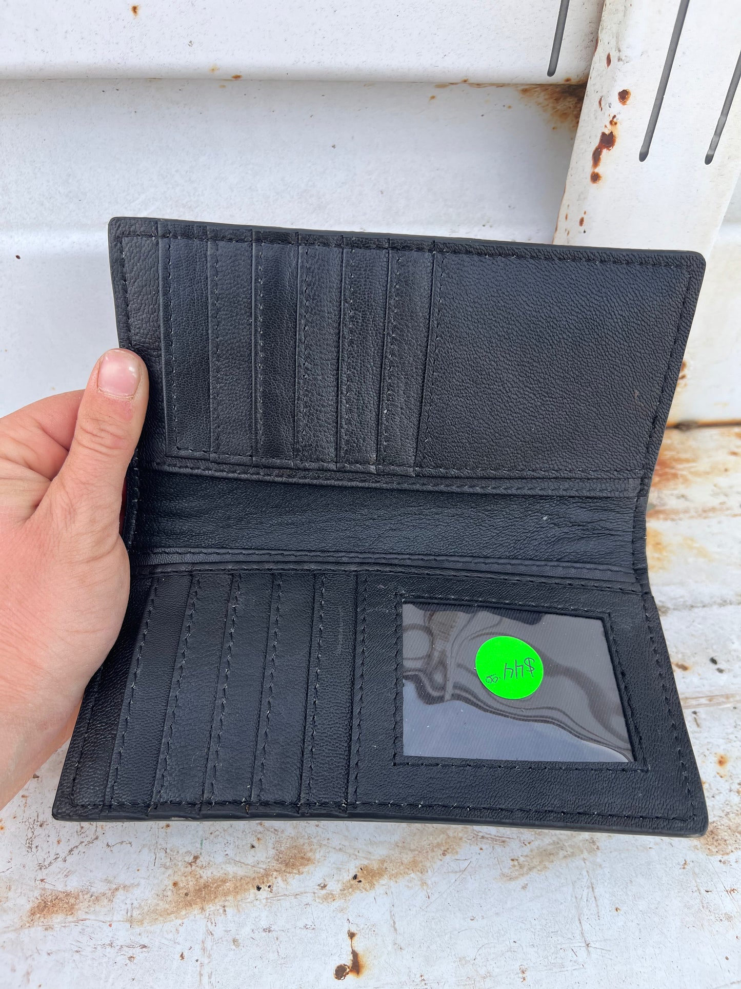 Beaded/tooled Leather Wallet