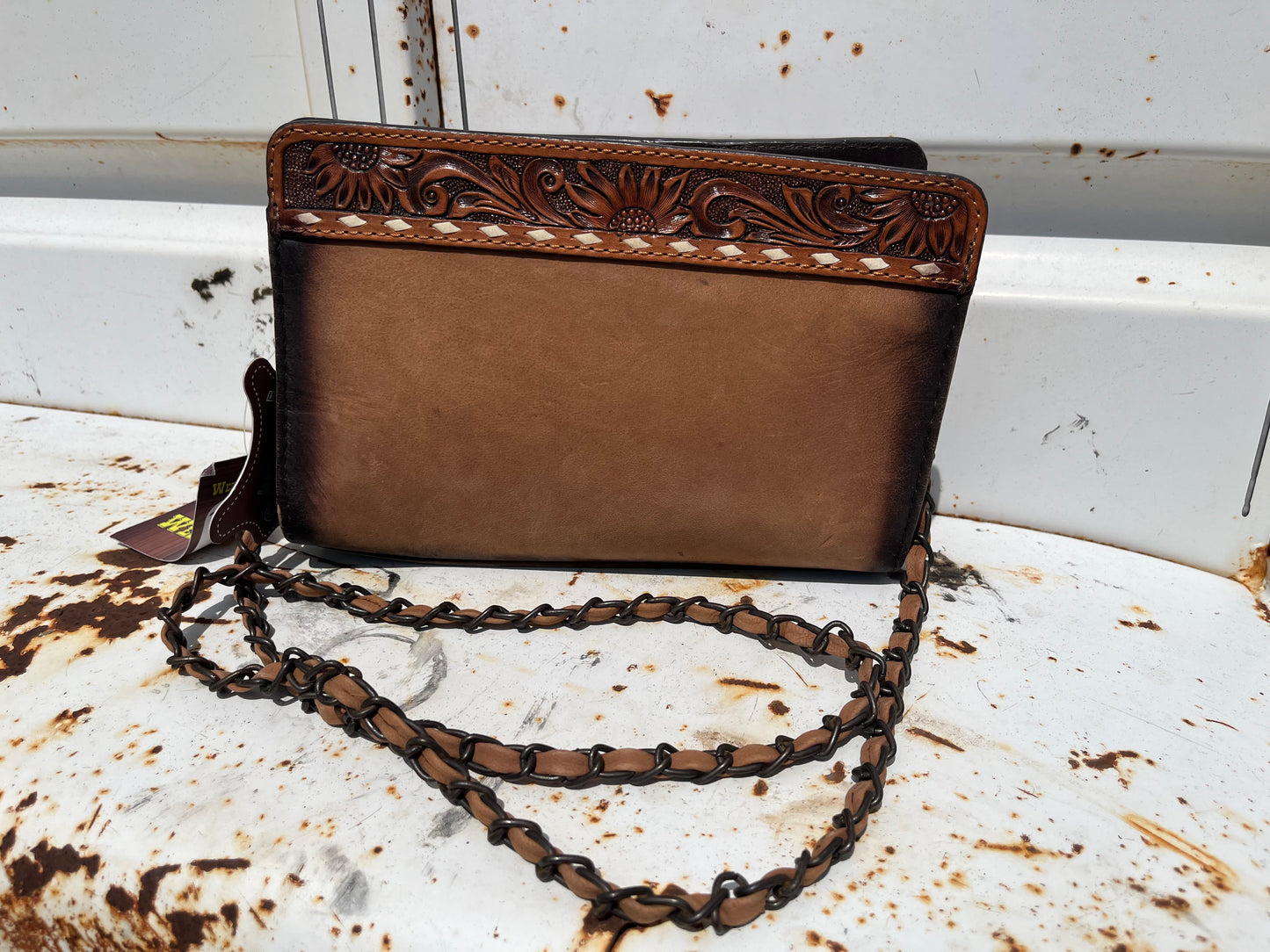 Tooled Sunflower Purse