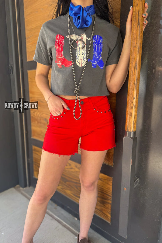 Red, White, and Boots Tee