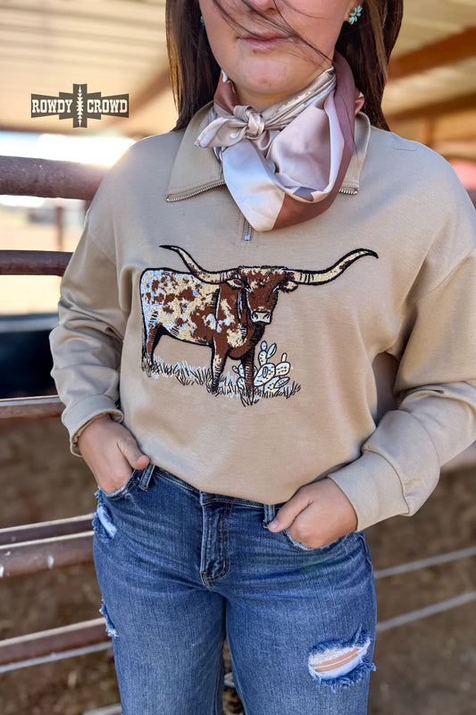 Tan Longhorn Sweater