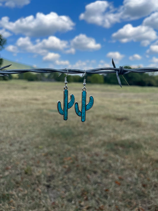 Turquoise Cactus Earrings