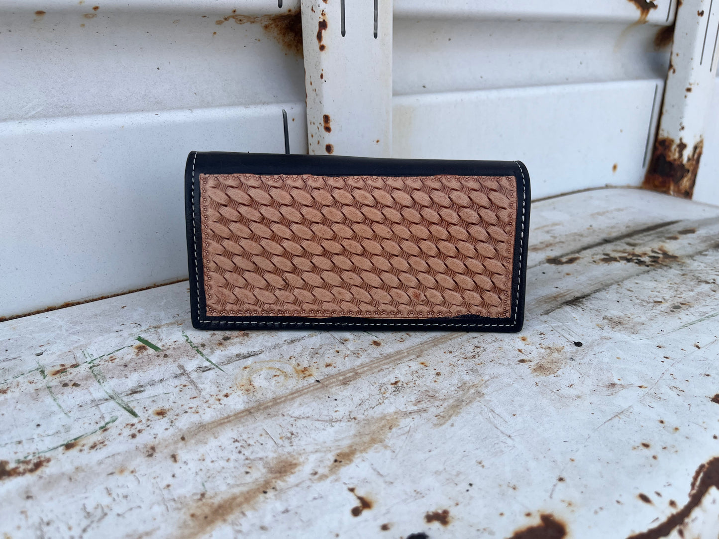 Beaded/tooled Leather Wallet