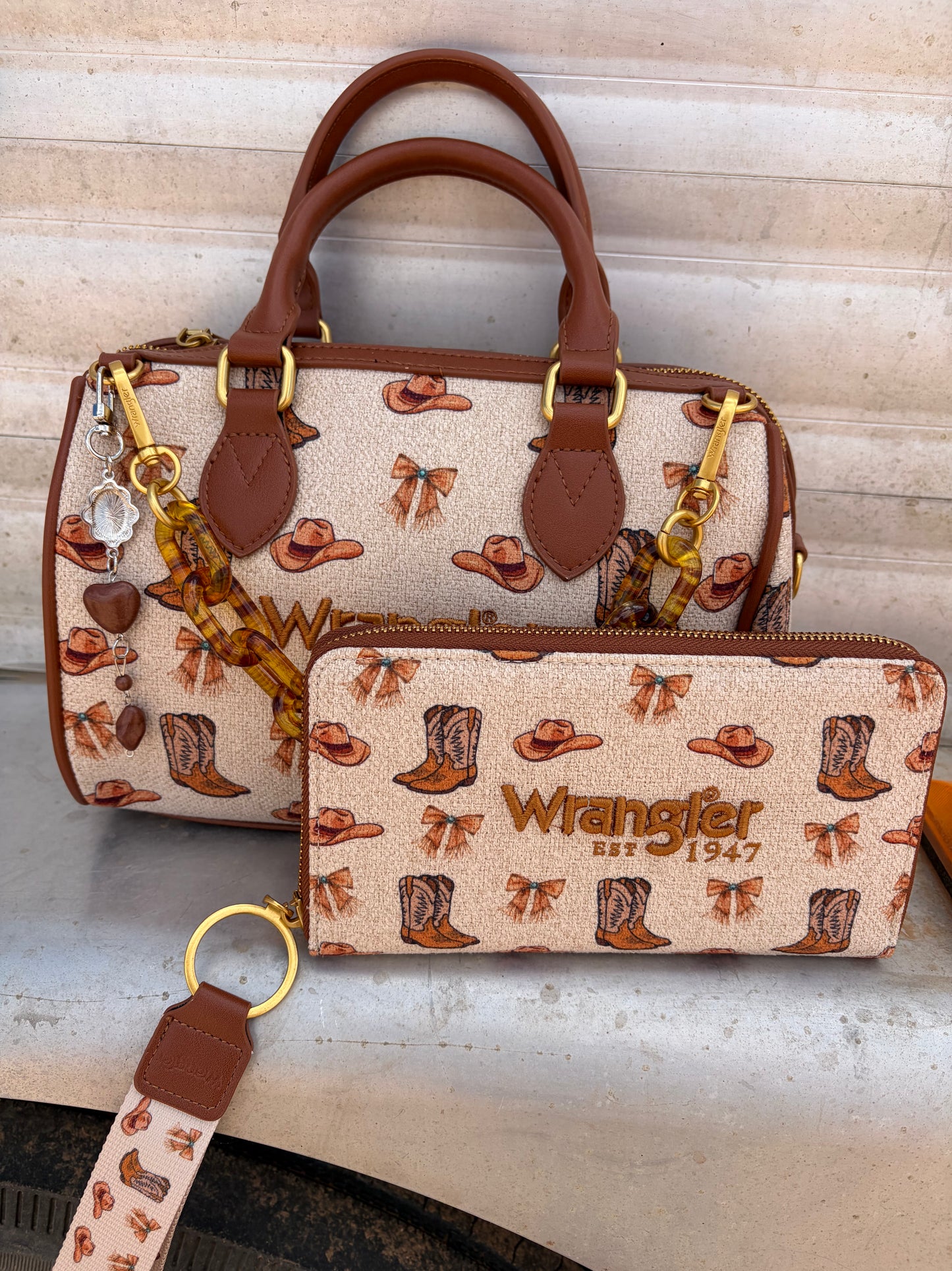 Boots and Bows Boston Bag Set