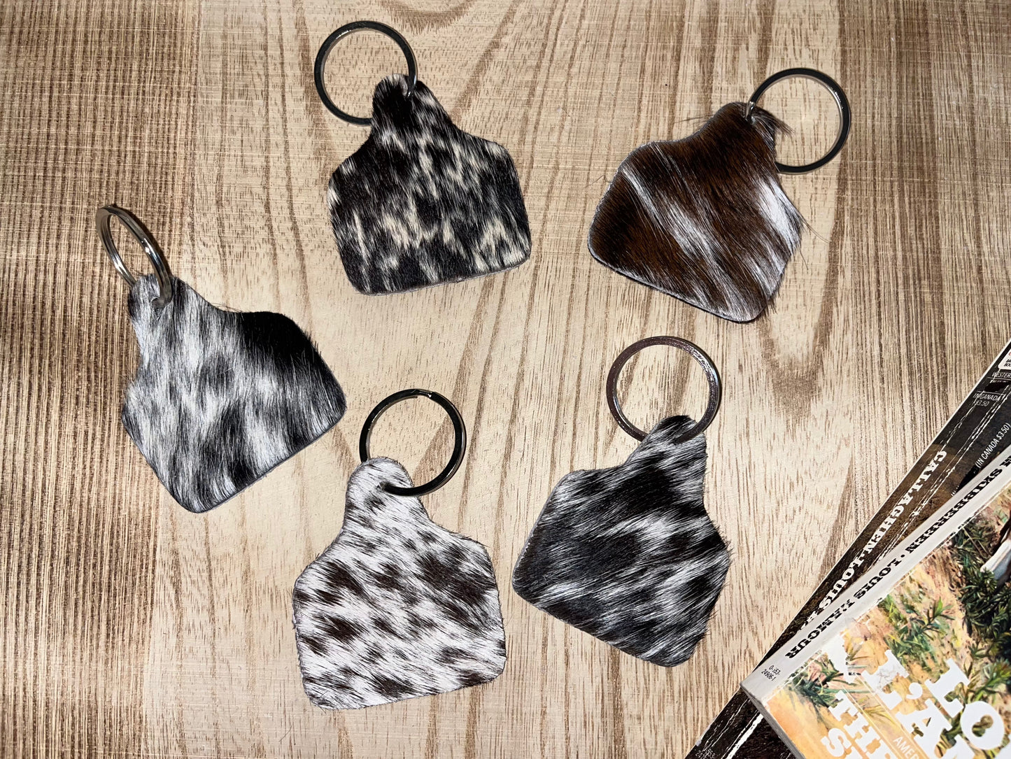 Cowhide Keychains