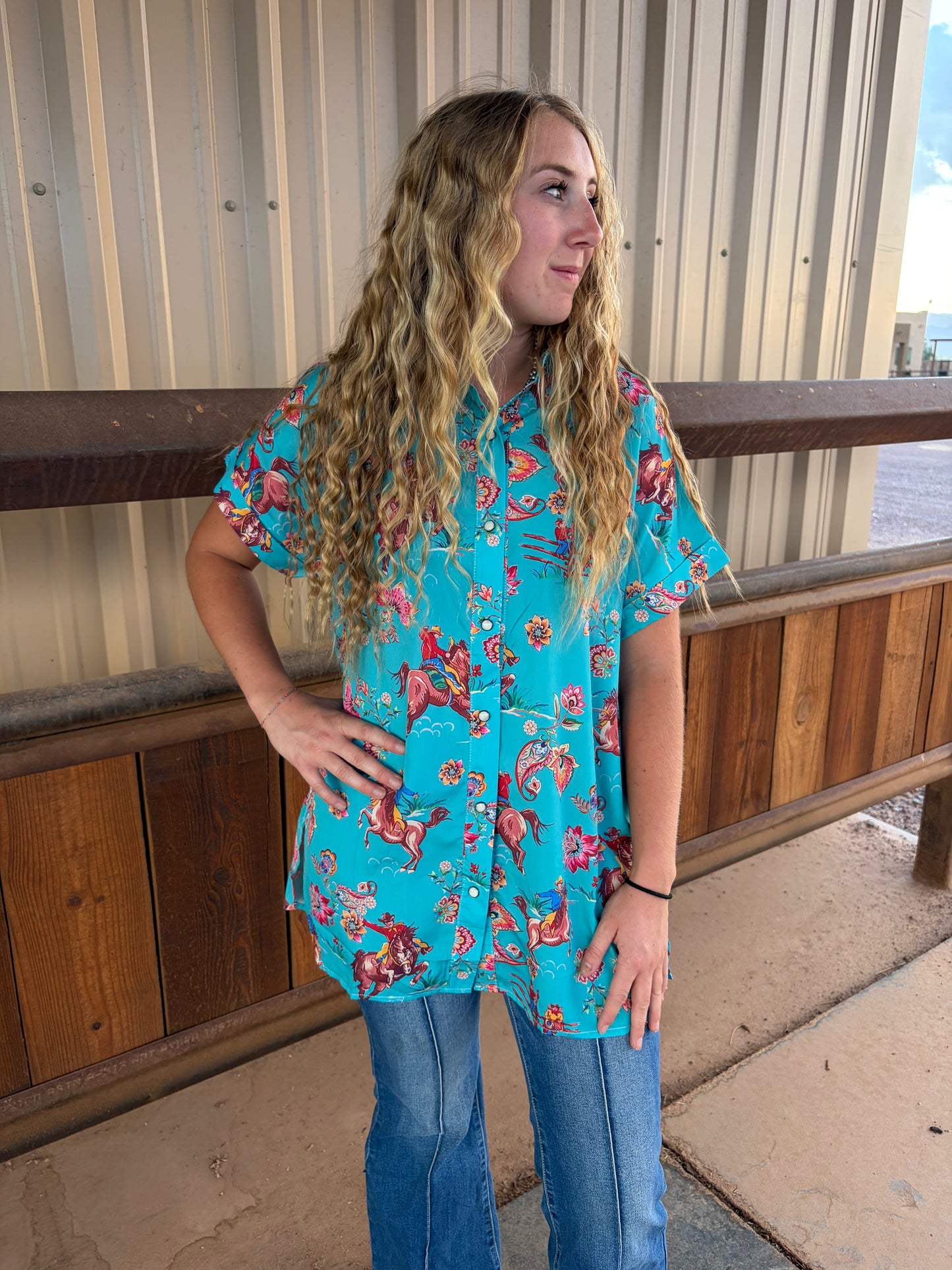 Flirty Cowgirl Button Down
