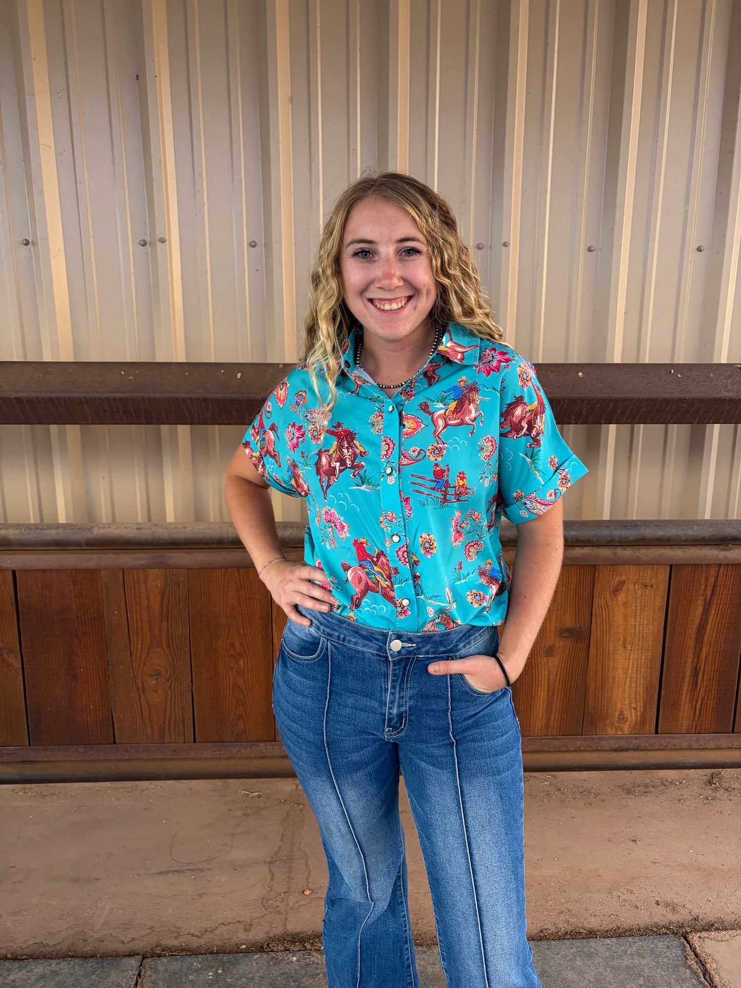 Flirty Cowgirl Button Down