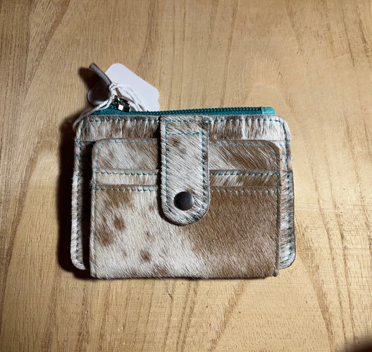 Cowhide Wallet w/ Zipper Coin Pouch