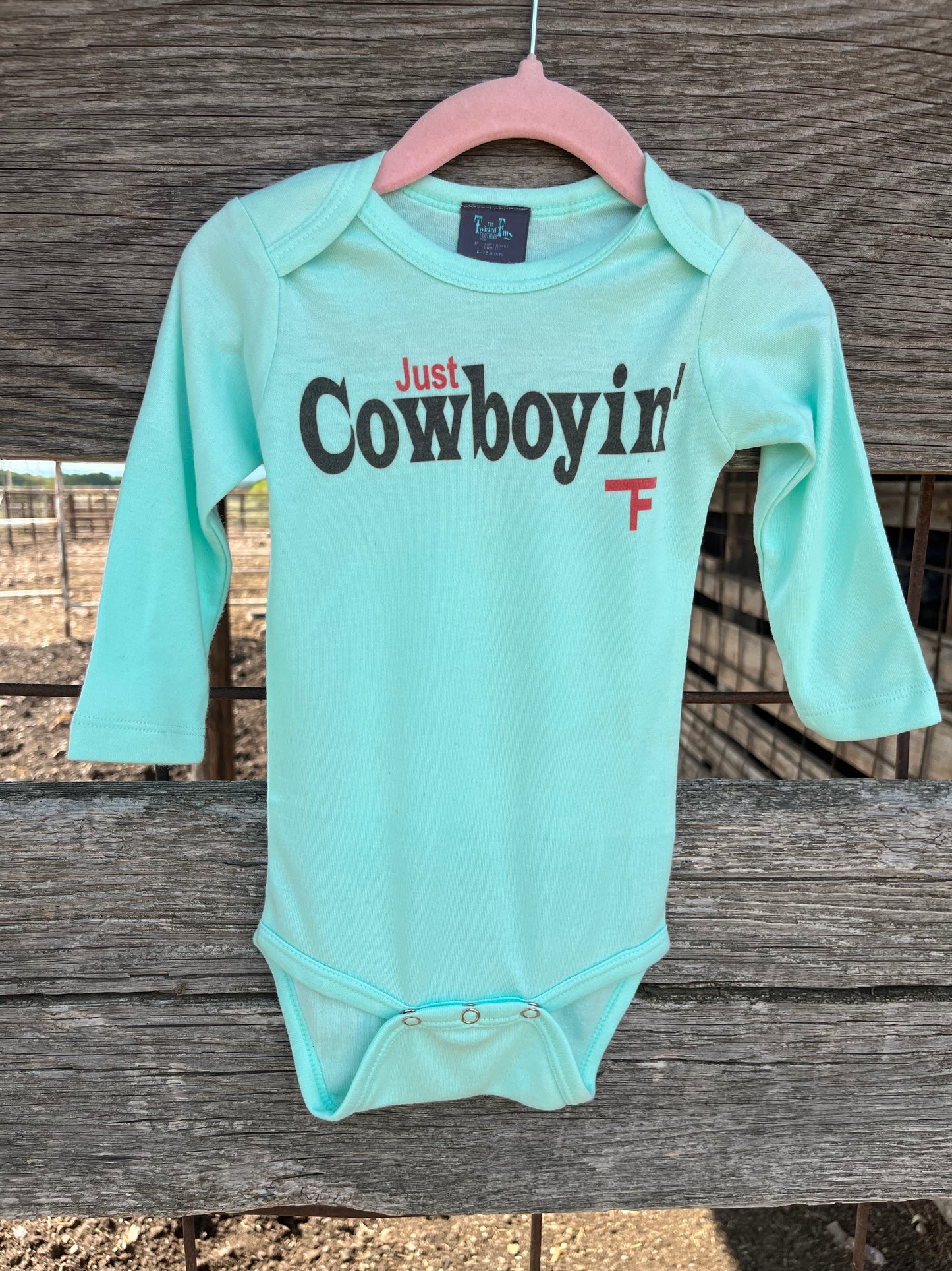 Just Cowboyin' Long Sleeve Onesie