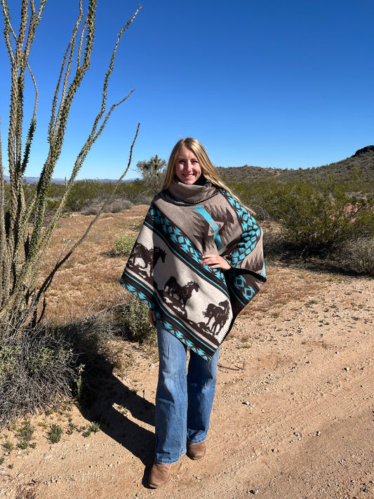 Wild Mustang Poncho