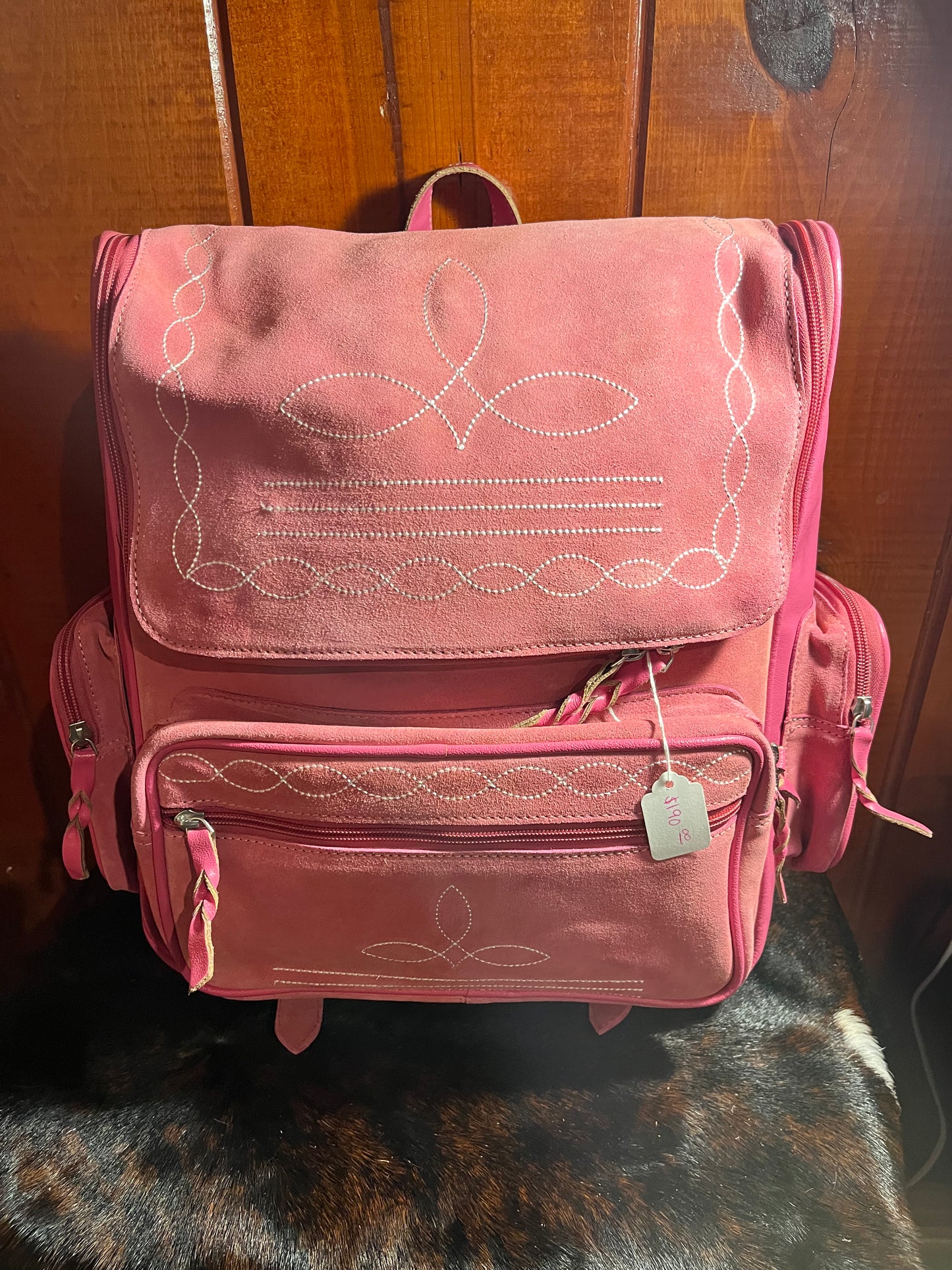 Pink Bootstitch Backpack