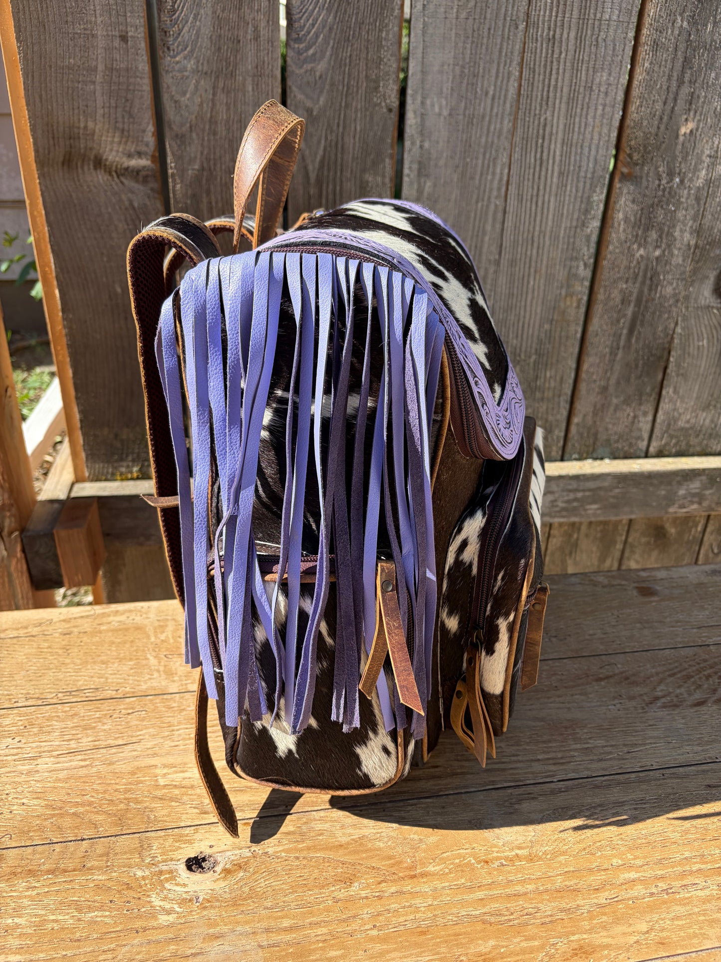 Purple Fringe Backpack