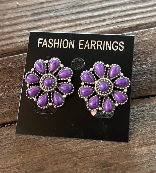 Purple Cluster Studs