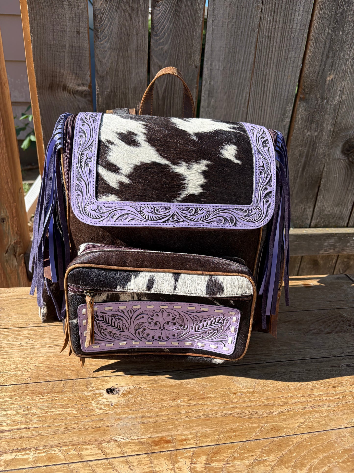 Purple Fringe Backpack