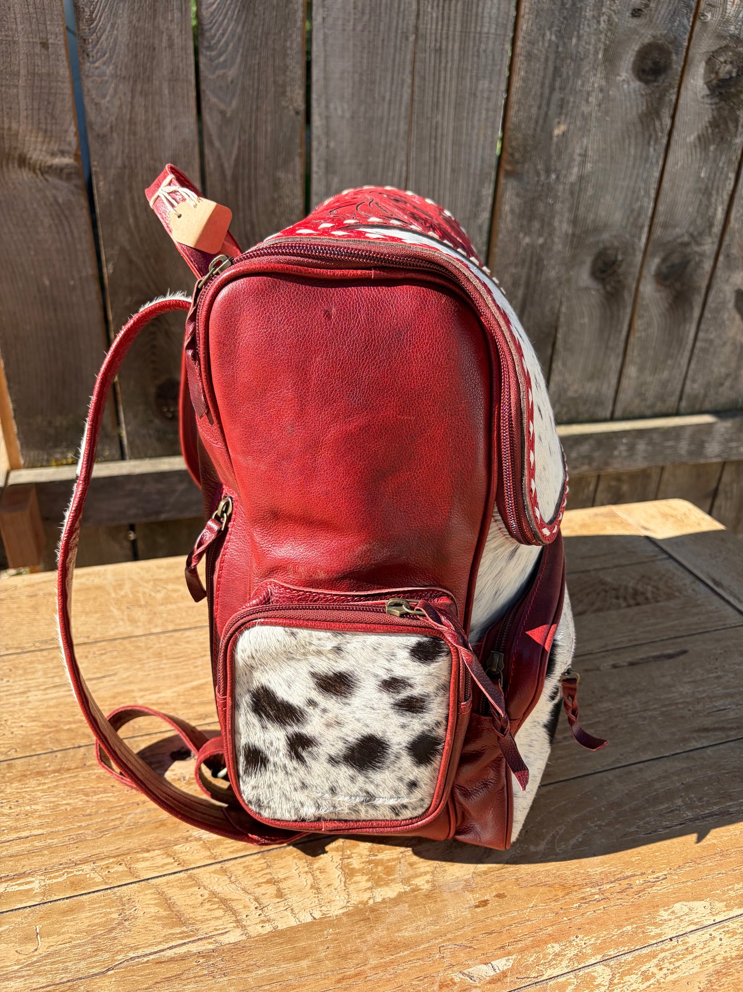 Red Tooled Backpack