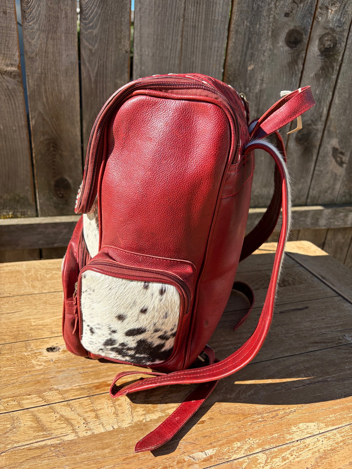 Red Tooled Backpack