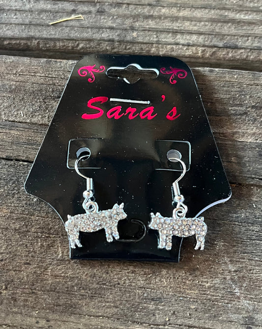 Sparkly Pig Earrings
