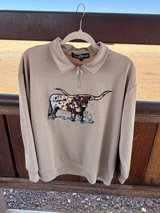 Tan Longhorn Sweater