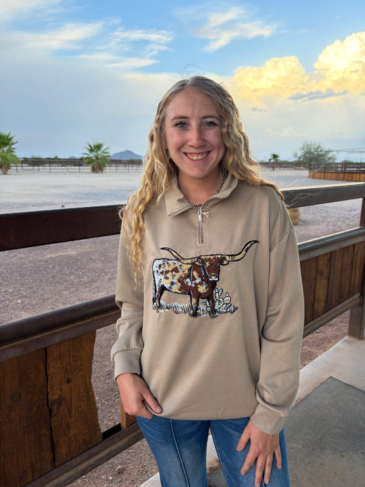 Tan Longhorn Sweater