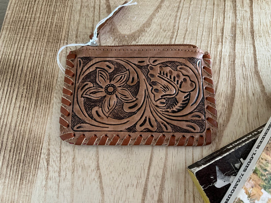 Tooled/Cowhide Coin Purse