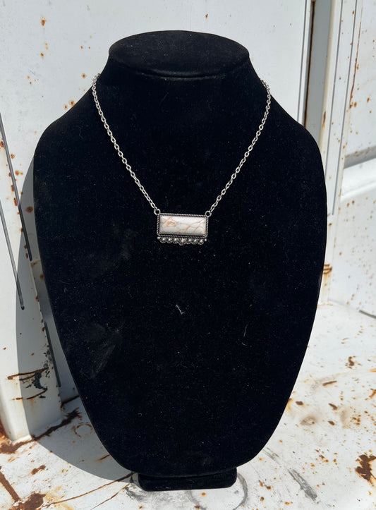 White Bar Necklace