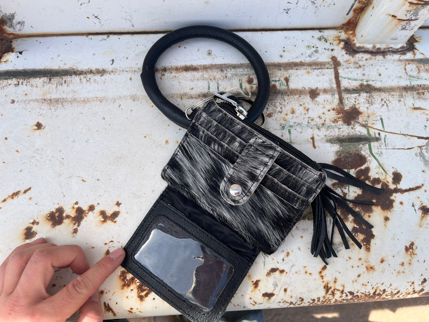 Cowhide Wristlet