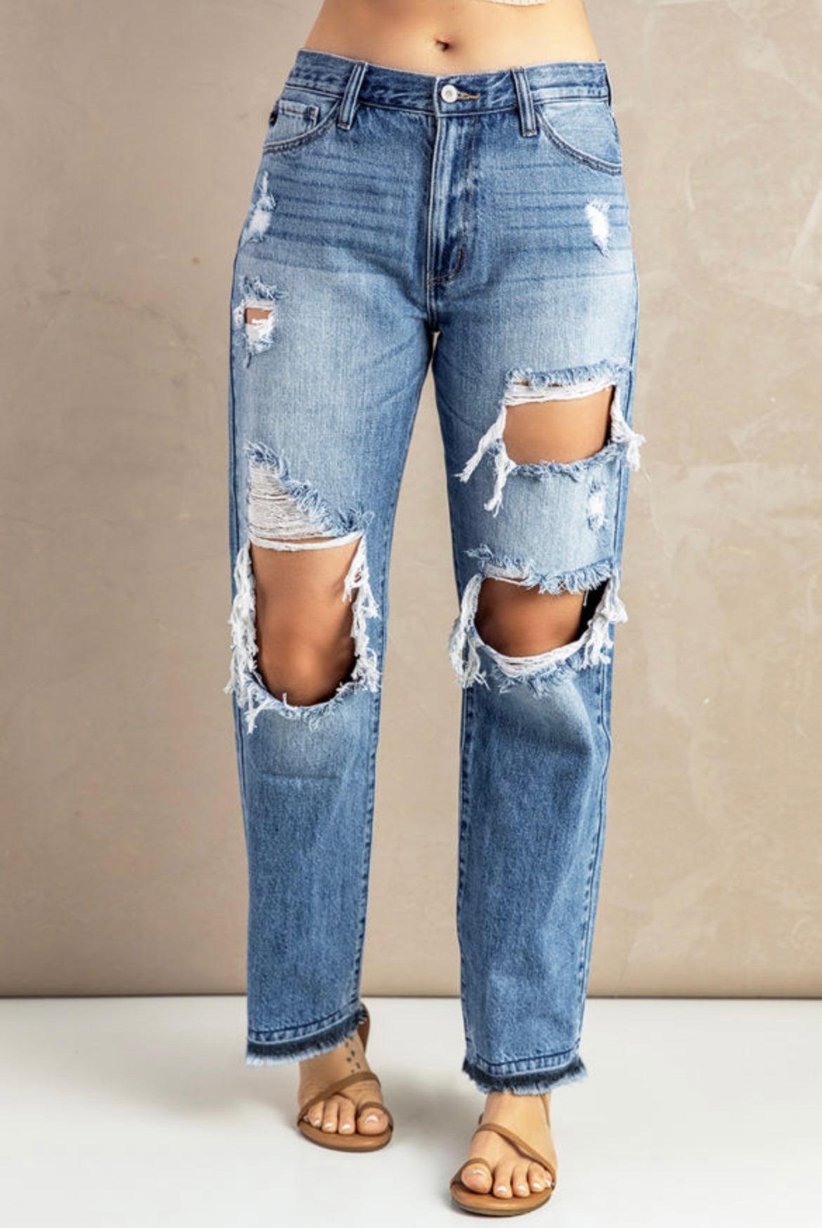 Distressed Boyfriend Jeans