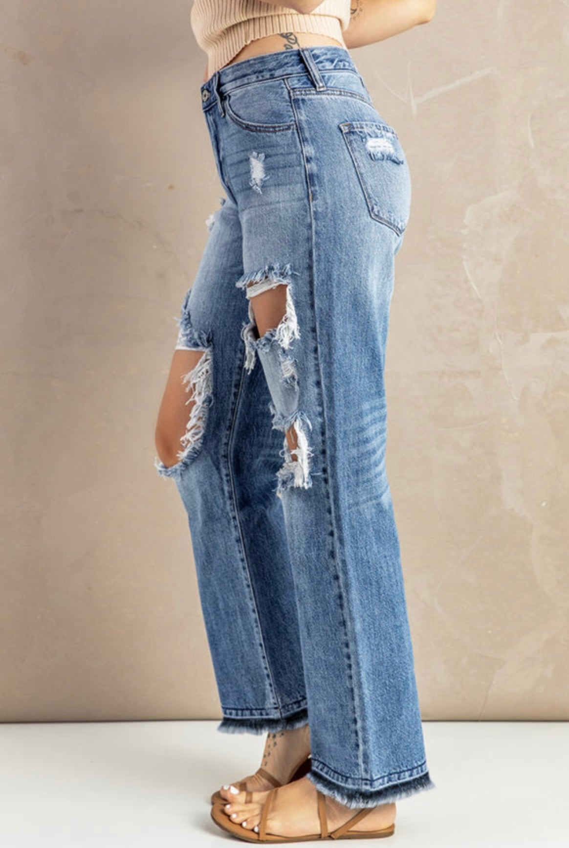 Distressed Boyfriend Jeans